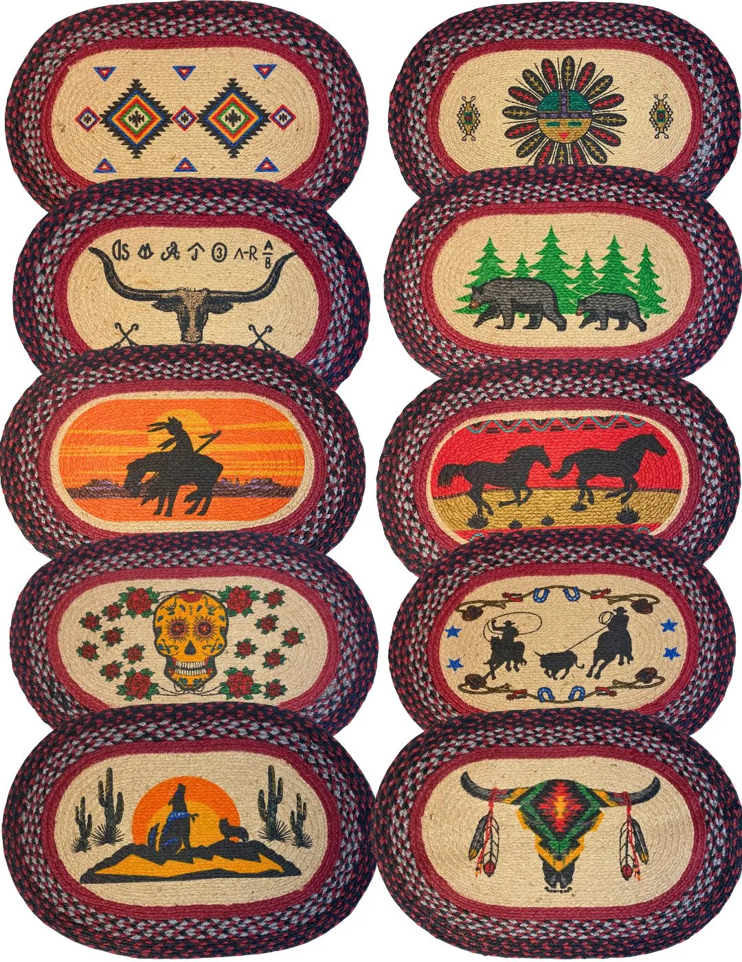10 Pack Braided Jute Floor Rugs! Only $10.75each!