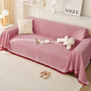 180x340cm Pink Premium Polyester Sofa Throw Blanket | Multi-Seasonal Use | Sofa Protector