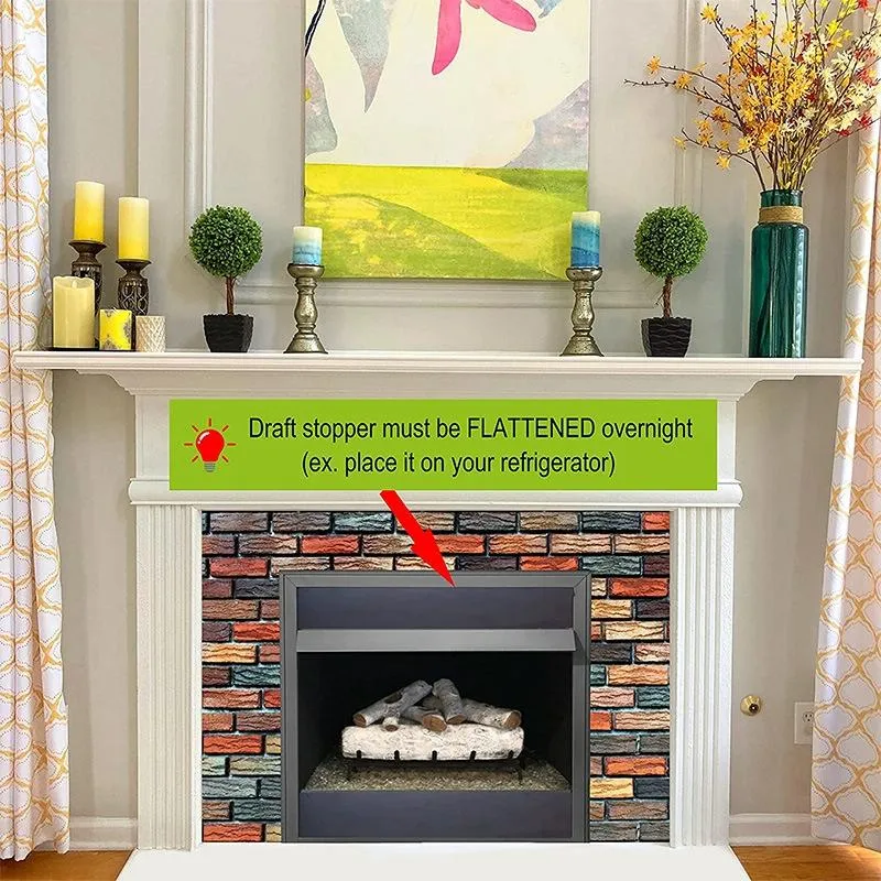 2-pack Magnetic Fireplace Draft Stopper - 101.6 x 15.24cm - Block Cold Air
