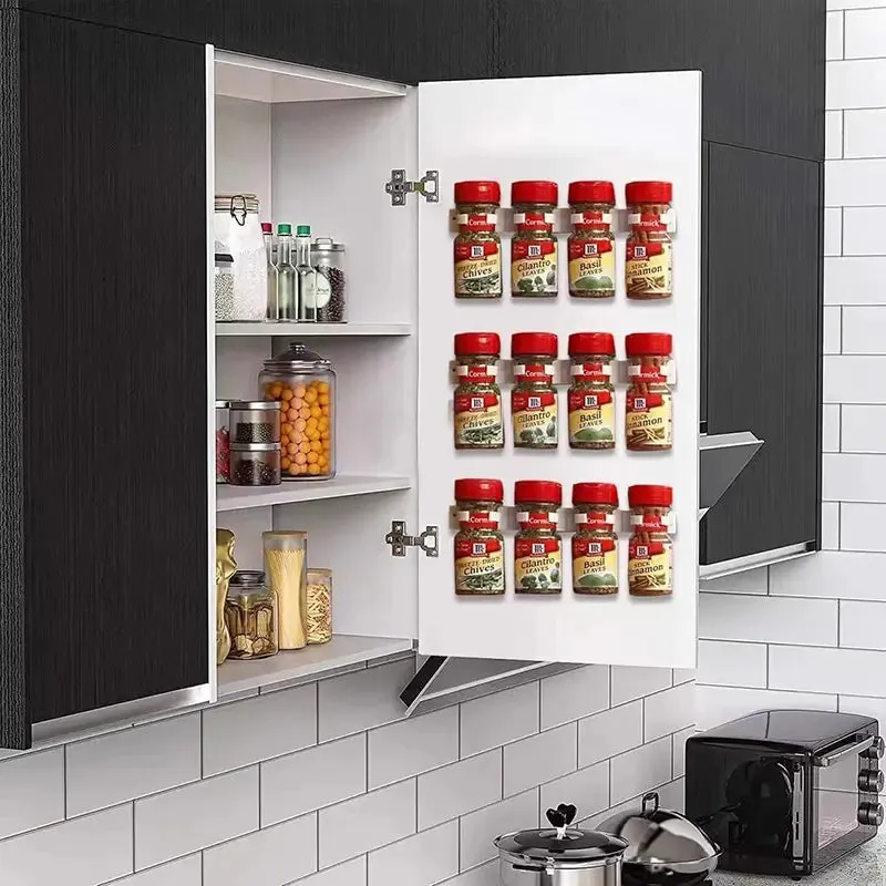 2 Piece Wall Mounted Spice Bottle Holder for Kitchen Storage