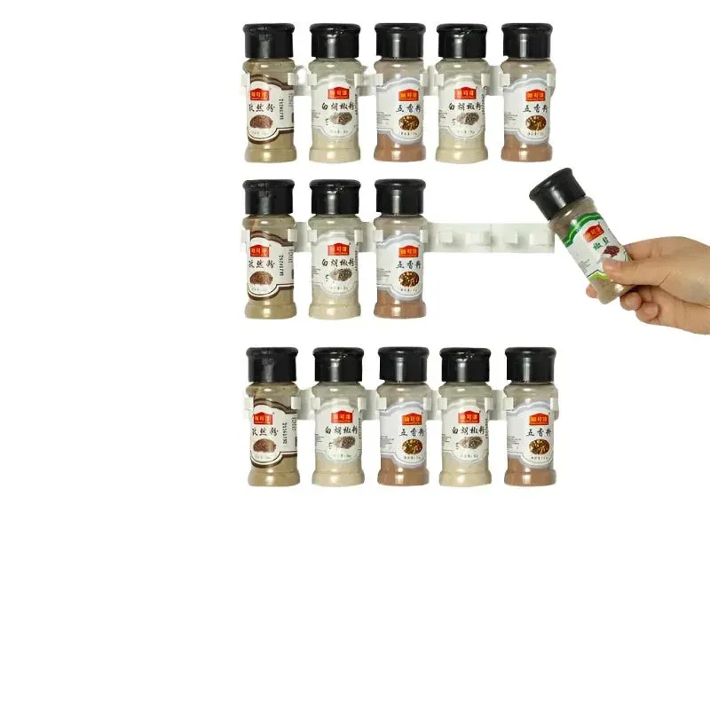 2 Piece Wall Mounted Spice Bottle Holder for Kitchen Storage
