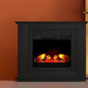 2000W Electric Fireplace Mantle Portable Fire Log Wood Heater 3D Flame Effect Black