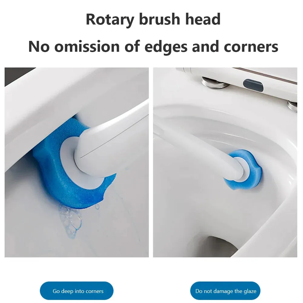 24 Piece Disposable Wall Mounted Toilet Brush with Long Handle and 8/16/ Heads