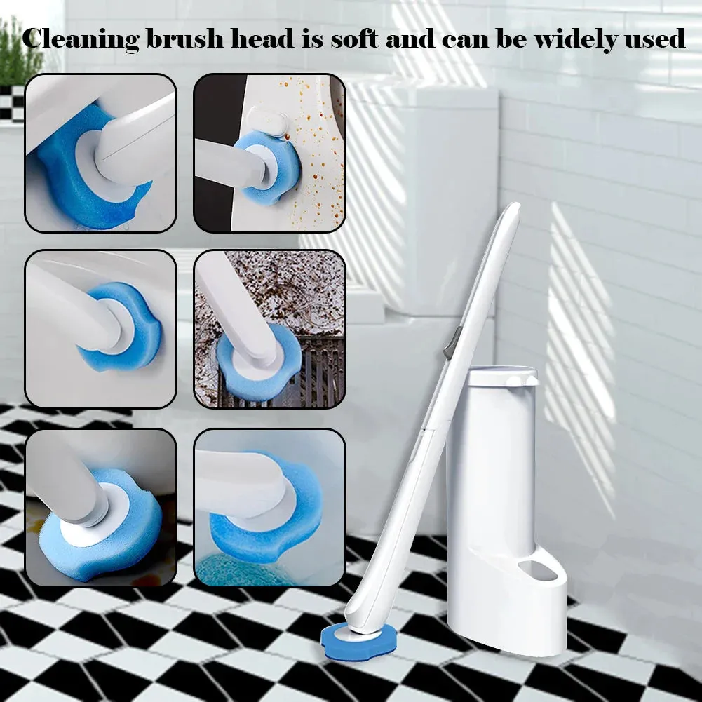 24 Piece Disposable Wall Mounted Toilet Brush with Long Handle and 8/16/ Heads