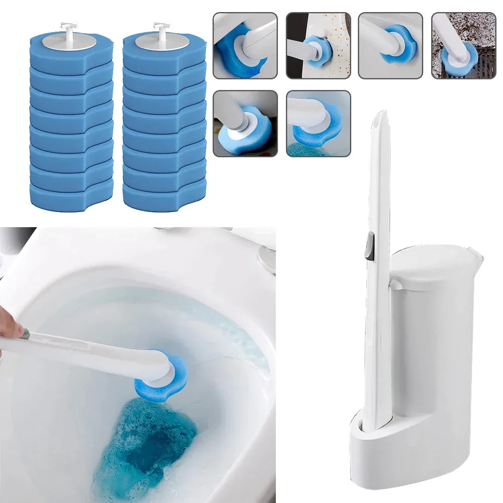 24 Piece Disposable Wall Mounted Toilet Brush with Long Handle and 8/16/ Heads