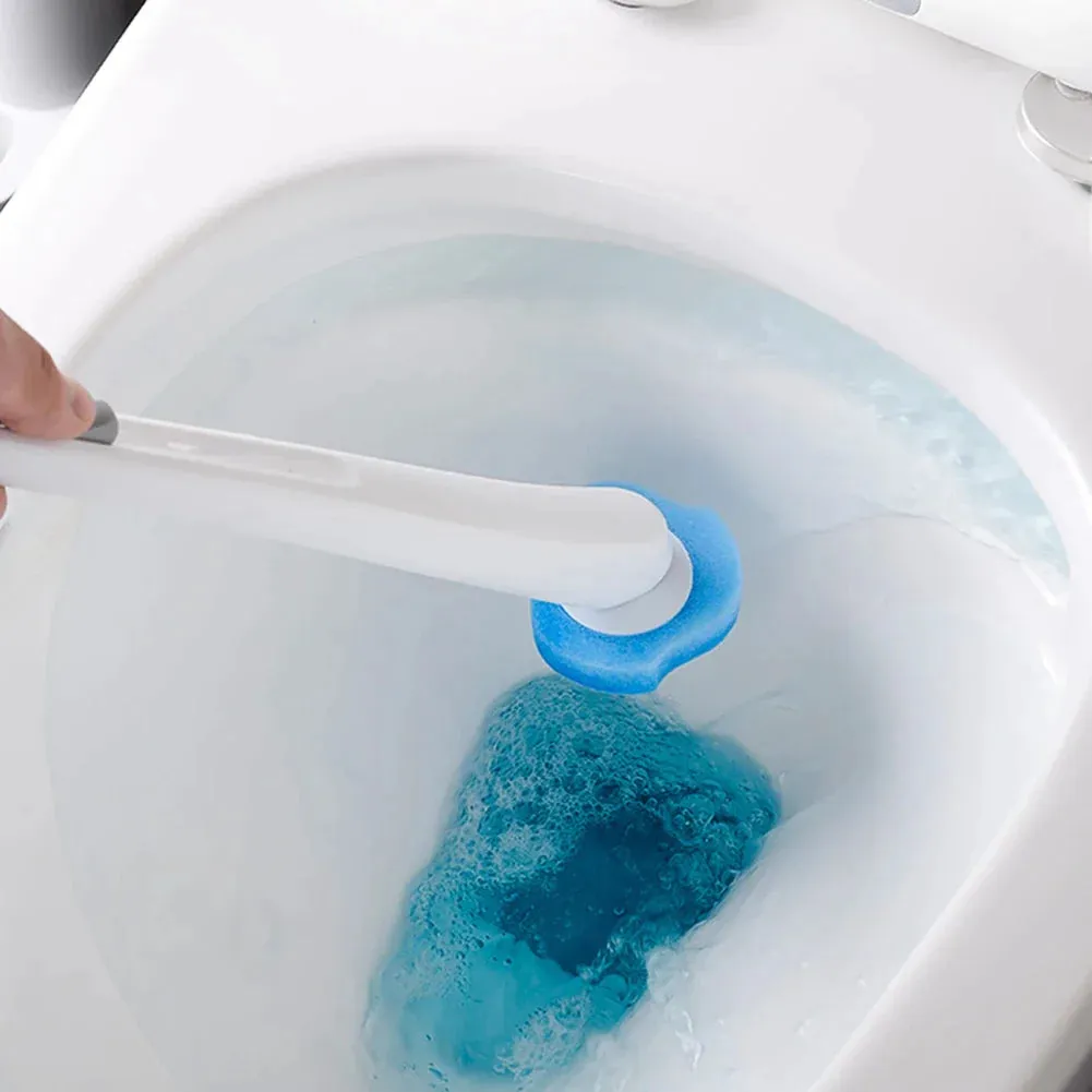 24 Piece Disposable Wall Mounted Toilet Brush with Long Handle and 8/16/ Heads