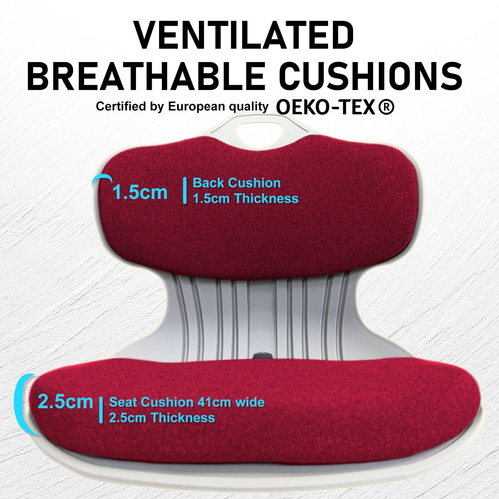 4 Set Red Slender Chairs for Posture Correction, Floor Lounge, Stackable
