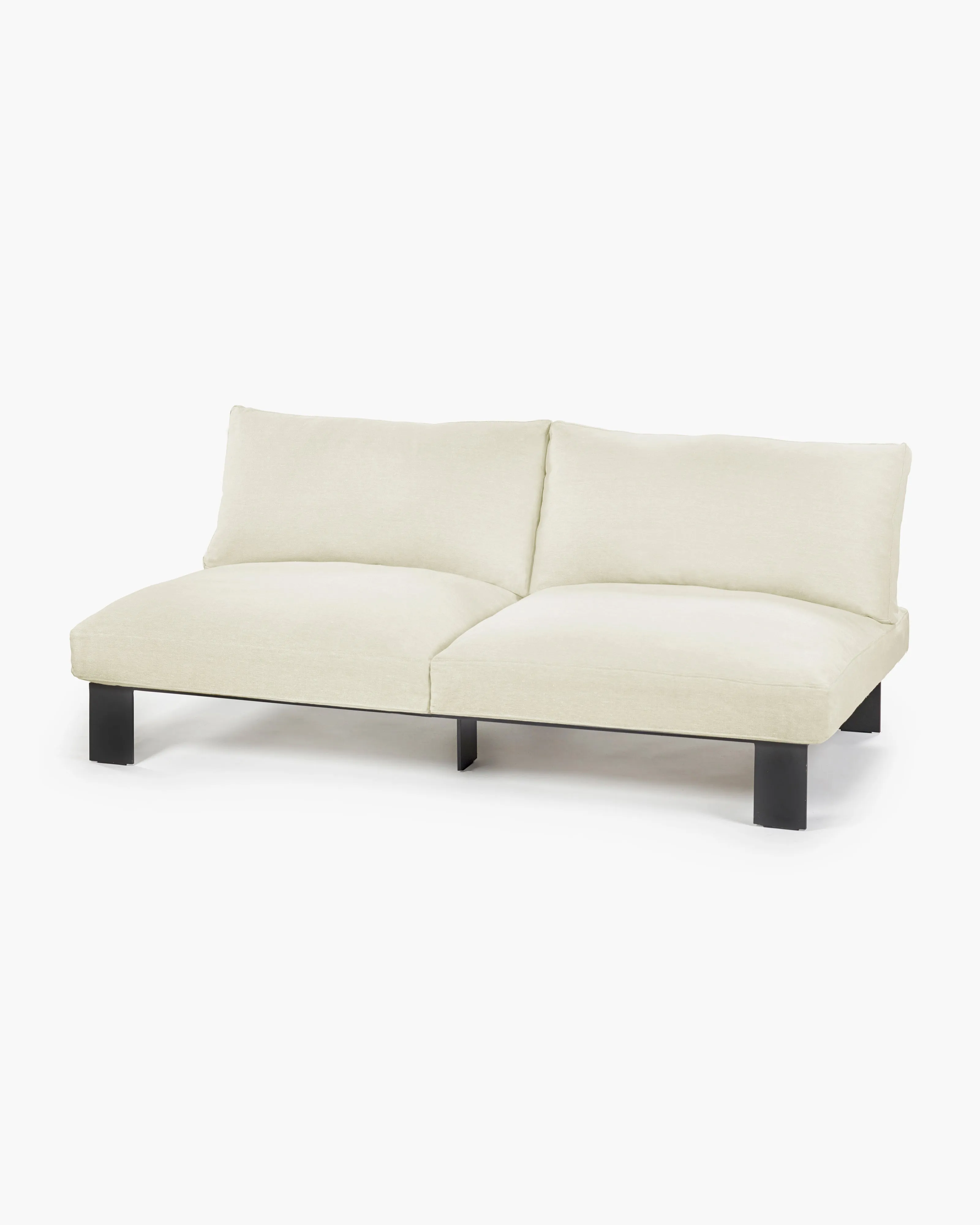 Bench two seater incl cushion indoor white