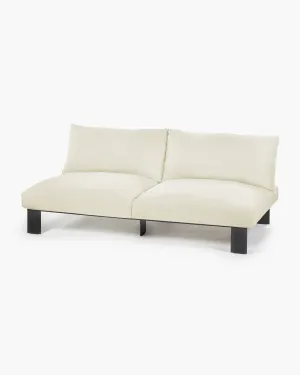 Bench two seater incl cushion indoor white