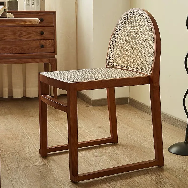 Budi Stackable Wood and Rattan Dining Chair