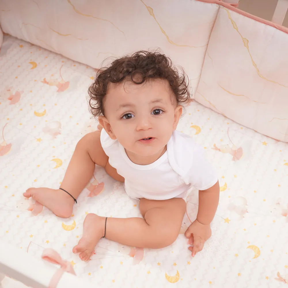 Fancy Fluff 7 Pc Organic Baby Cot Bedding Set -  Day Dream
