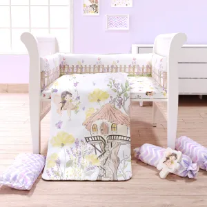 Fancy Fluff 7 Pc Organic Baby Cot Bedding Set-  Pixie Dust