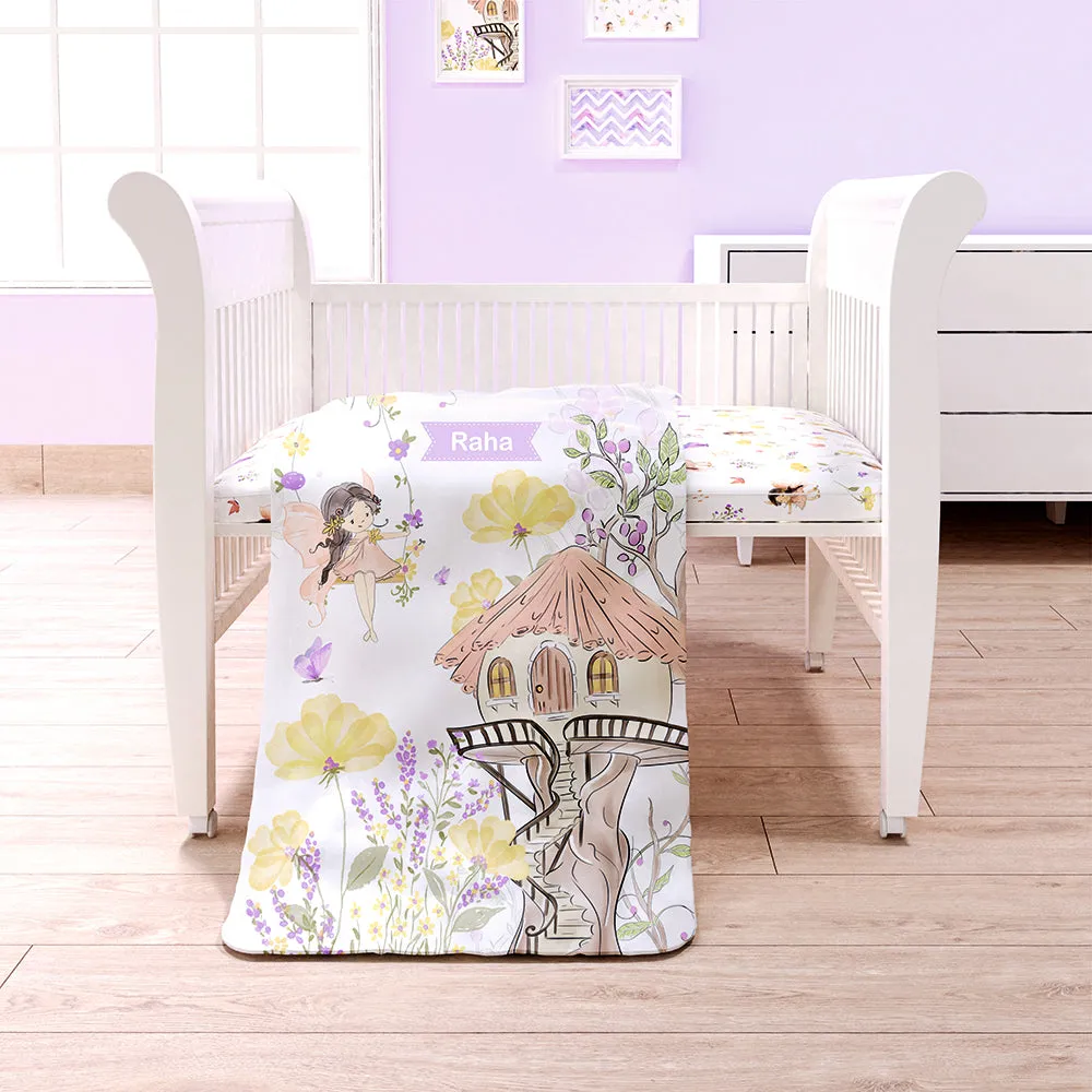 Fancy Fluff 7 Pc Organic Baby Cot Bedding Set-  Pixie Dust