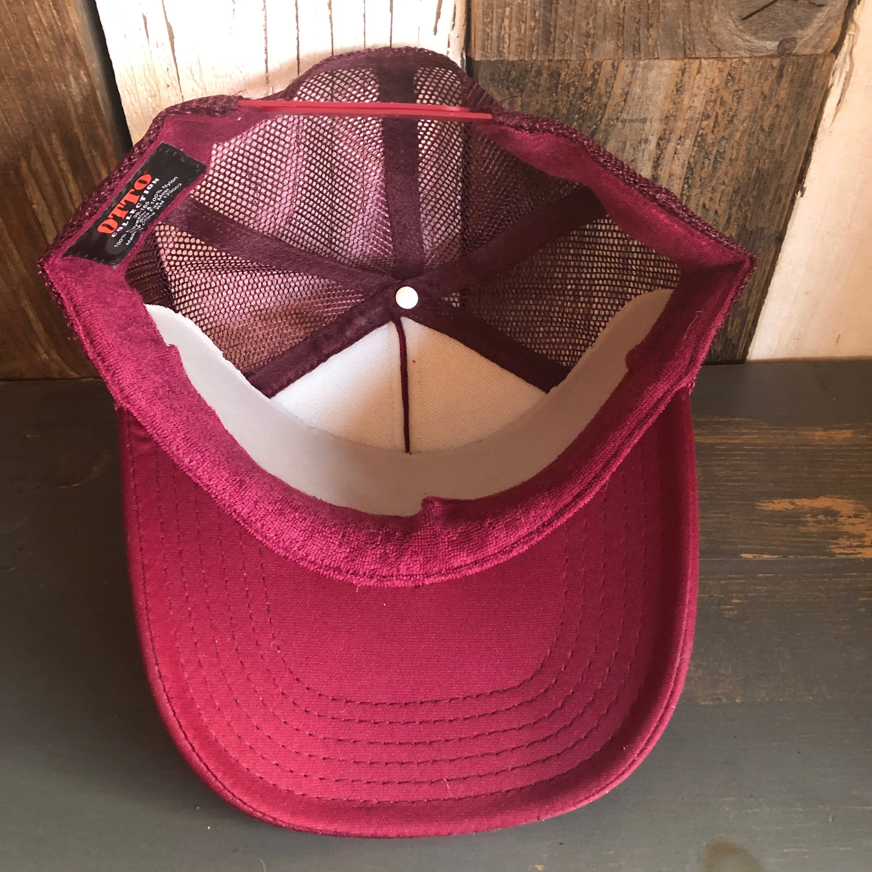 Hermosa Beach GOLF CARTS & YOGA PANTS High Crown Trucker Hat - Burgundy Maroon