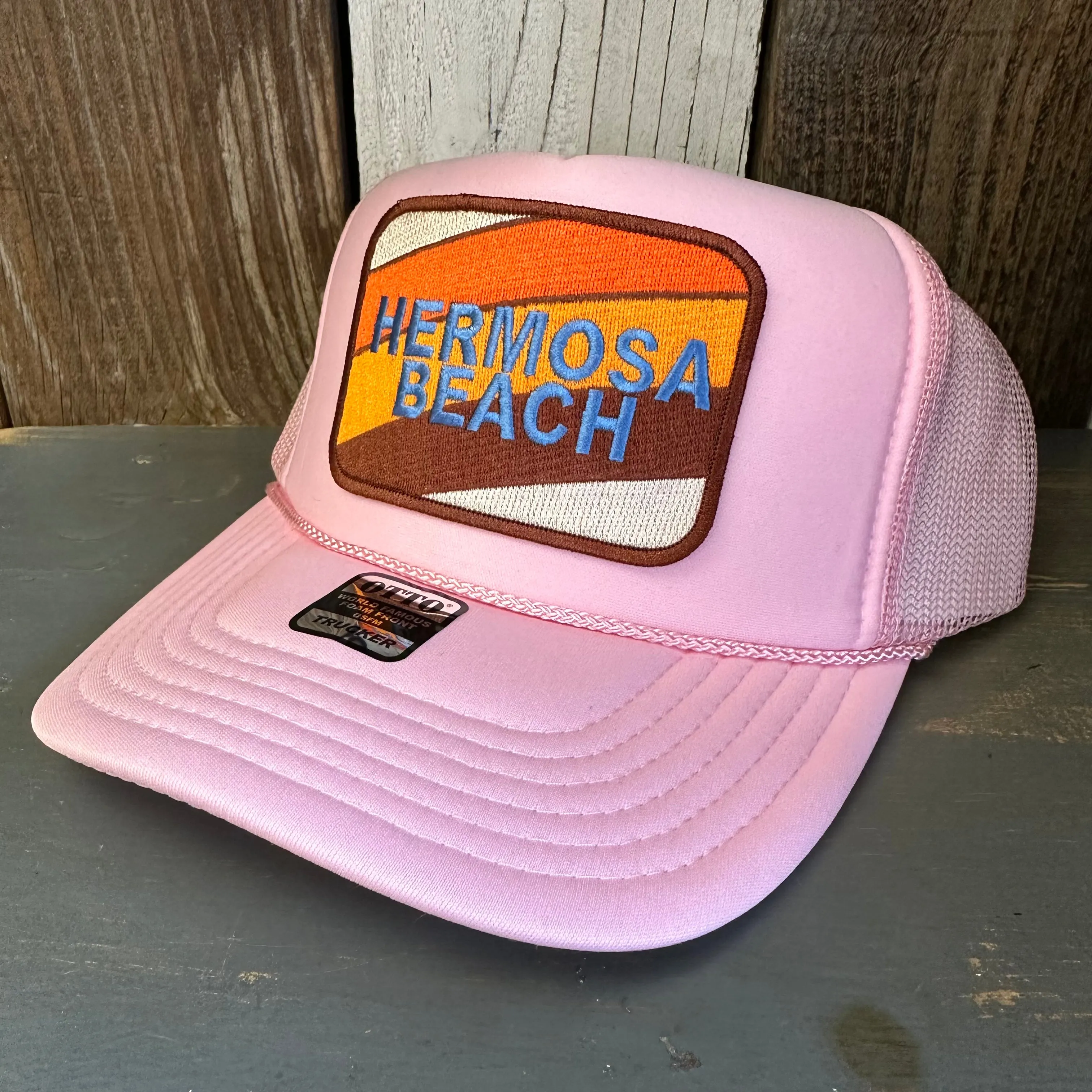 Hermosa Beach GOLF CARTS & YOGA PANTS High Crown Trucker Hat - Pink