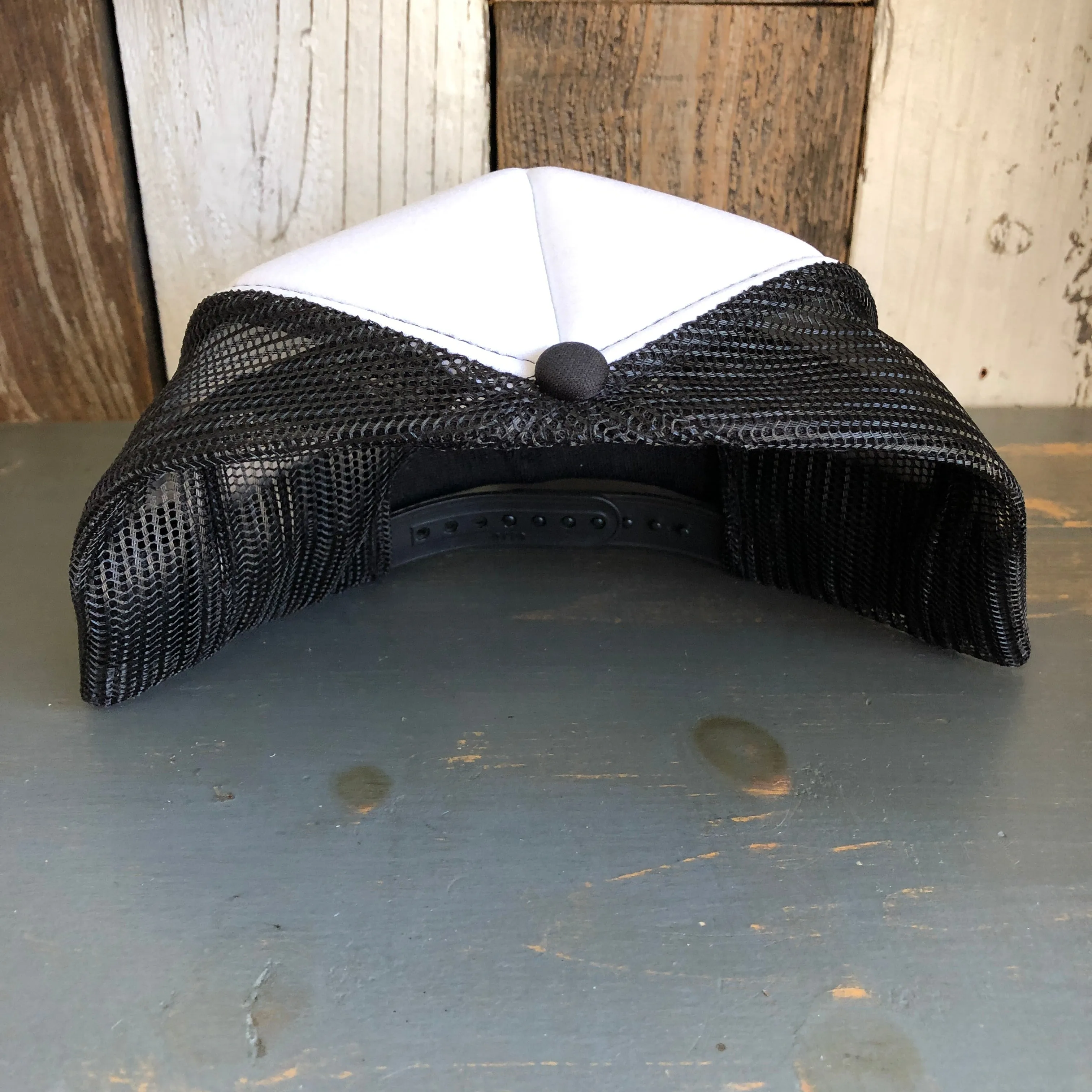 Hermosa Beach GOLF CARTS & YOGA PANTS Trucker Hat - Black/White/Black
