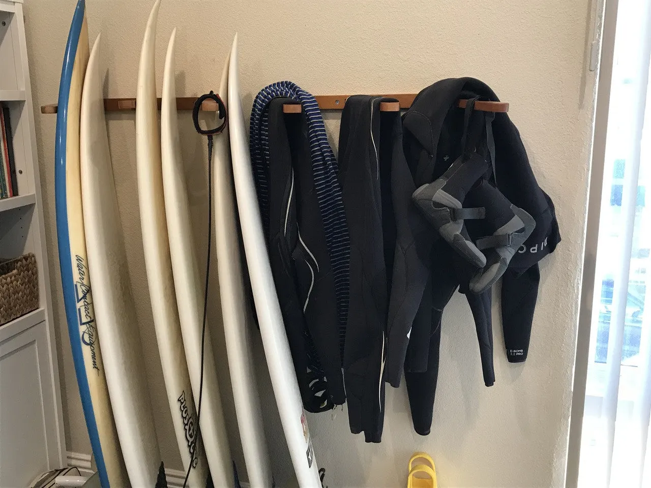 Holden Beach Surfboard Storage Vertical Wood Rack | Holds 6 Surfboards