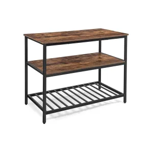 Kitchen Island with 3 Shelves