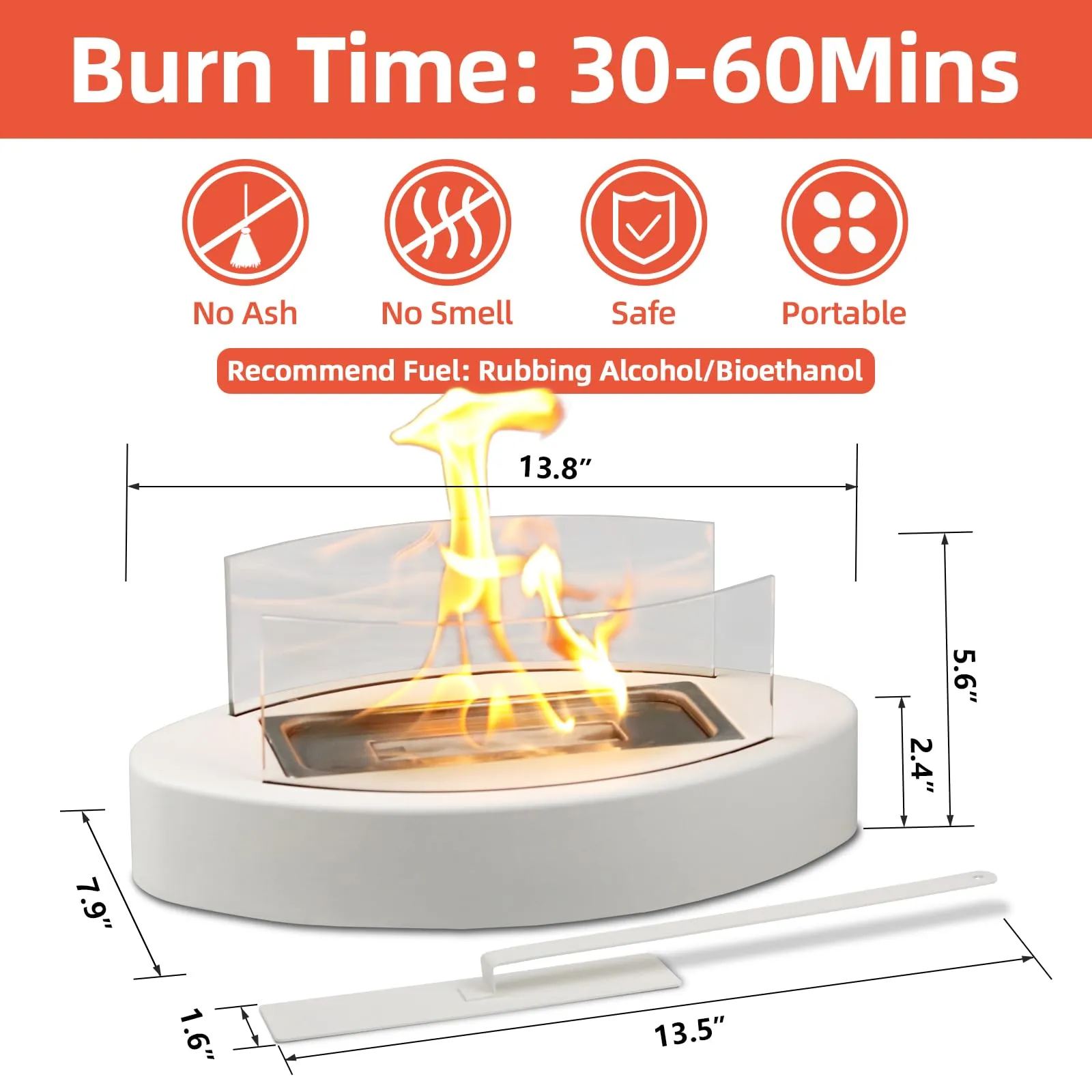 KORNIFUL Tabletop Fire Pit, Table Top Firepit for Indoor Home Decor, Easter Decoration Living Dining Room Patio Balcony Backyard Garden, Small Fireplace Fire Bowl Housewarming Gift