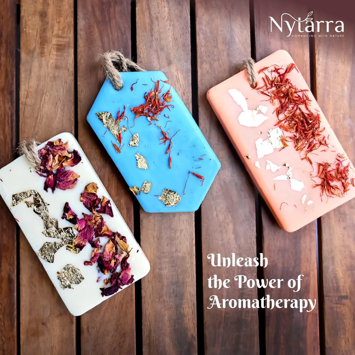 Nytarra Wax Wardrobe Air Freshener Bar, Aromatherapy Fragrance Handmade Wax Tablets, Scented Sachet for Closets, Drawers, Small & Closed Spaces - Floral Sage (Pack of 3)