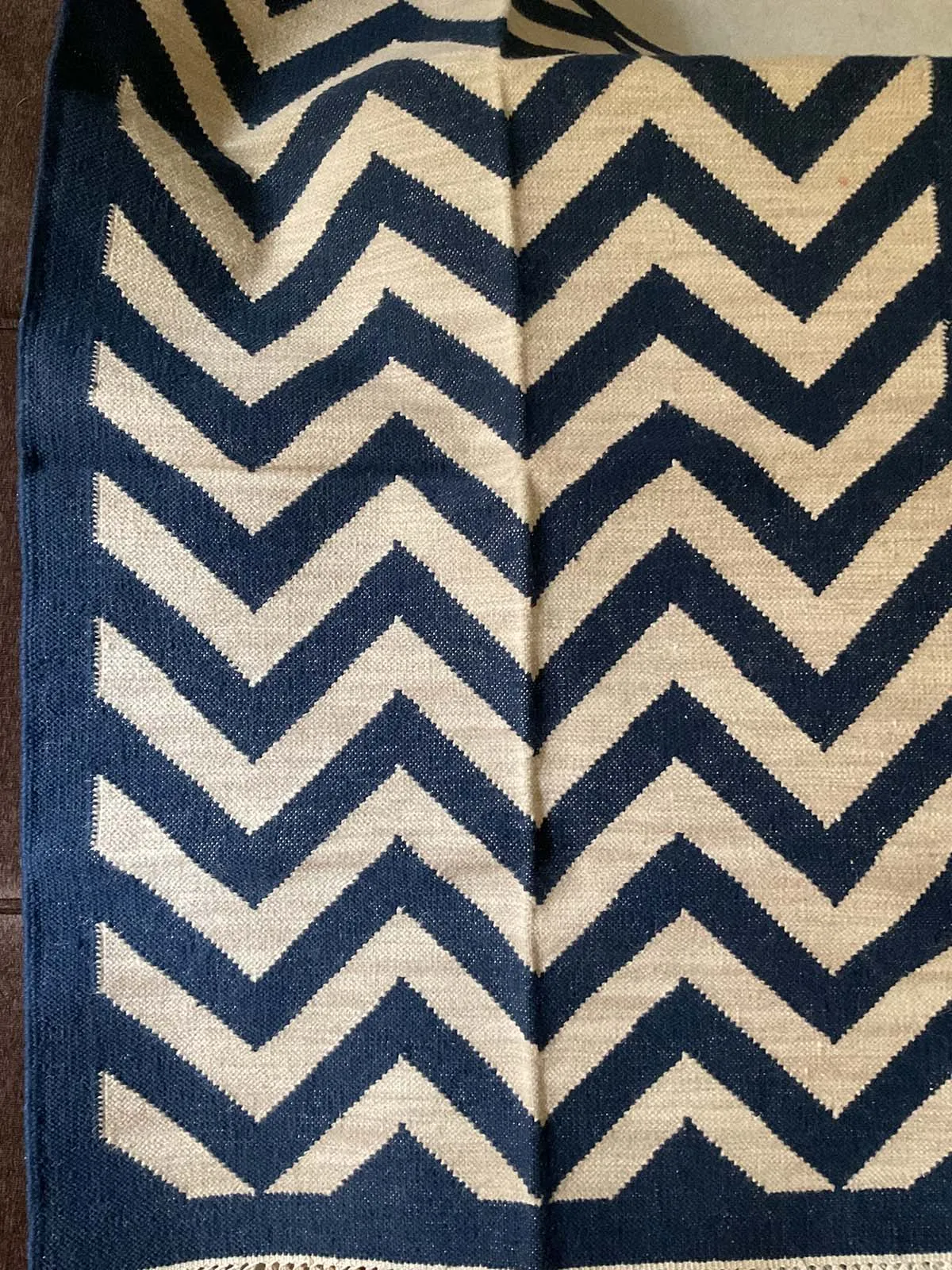 Panja Weave Durries Blue