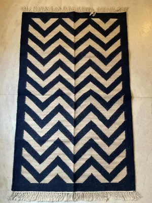 Panja Weave Durries Blue