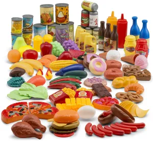 Pretend Play Food Sets For Kids Kitchen Ages 3  (122pcs) - Toy Food For Kids