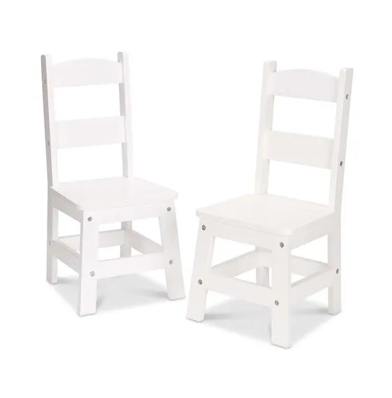 Wooden Chair Pair- White